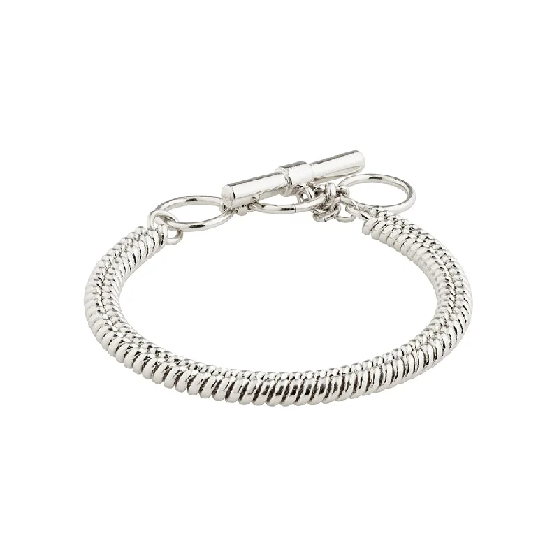 Luxury bangle bracelets with diamond accents for a sparkling, high-end accessory-Belief Silver Plated Bracelet