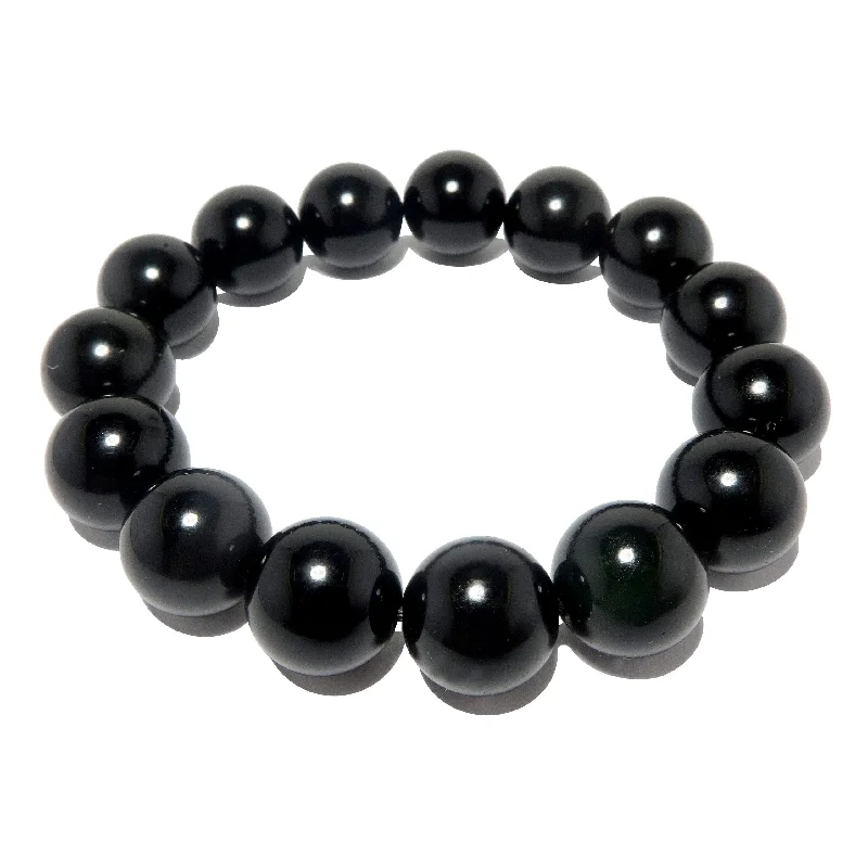 Sleek bangle bracelets with polished titanium for a modern and lightweight option-Black Obsidian Bracelet Protection Prime