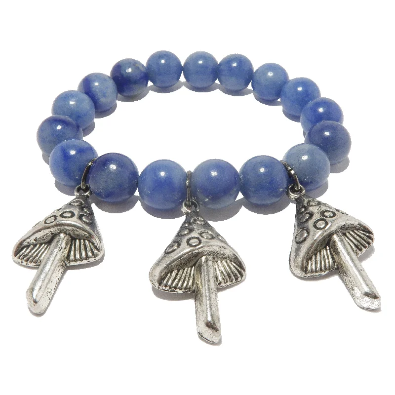 Best silver bangle bracelets with intricate detailing for a timeless and sophisticated style-Blue Aventurine Bracelet Magic Mushrooms