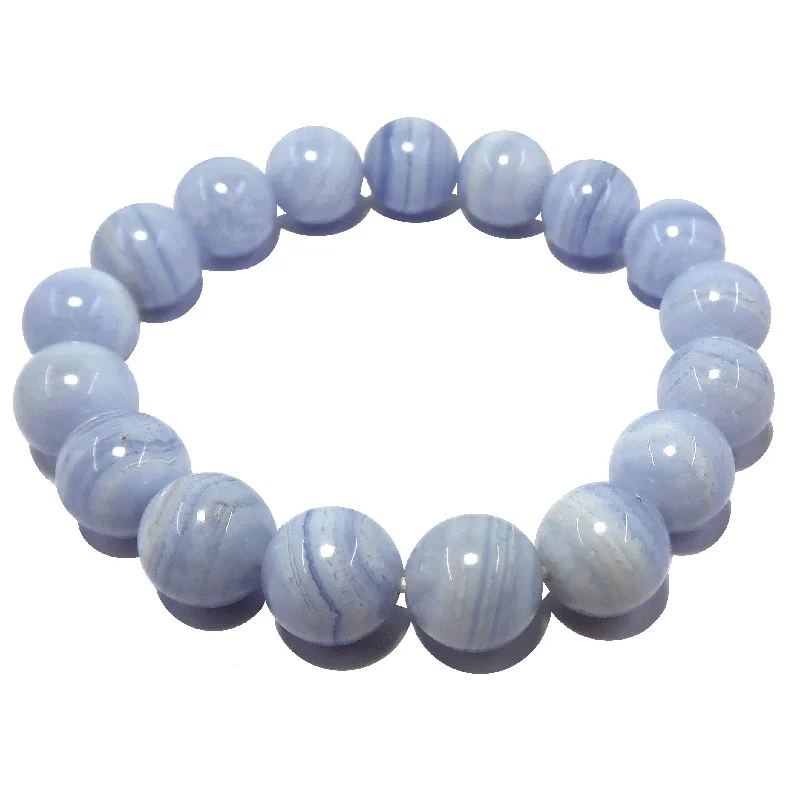 Best bangle bracelets with stacked designs for a trendy and fashionable look-Blue Lace Agate Bracelet Icy Cool Calming Gems