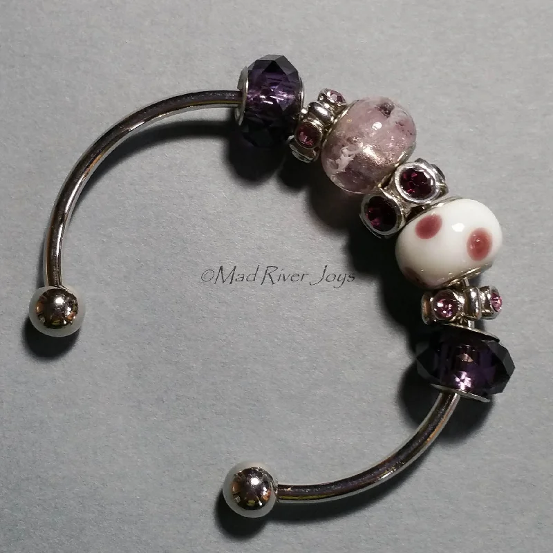 Sleek bangle bracelets with black enamel for a sophisticated and modern look-Bracelet--Cuff--Mauve