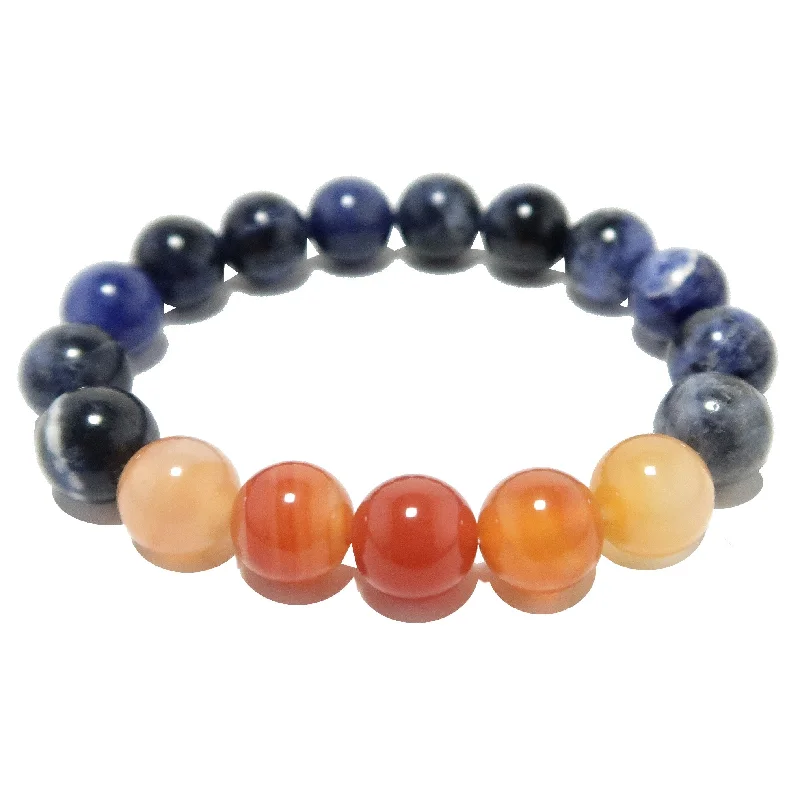 Best bangle bracelets with gold-plated finishes for an affordable luxury option-Carnelian Bracelet Blue Sodalite Sun Kissed Orange