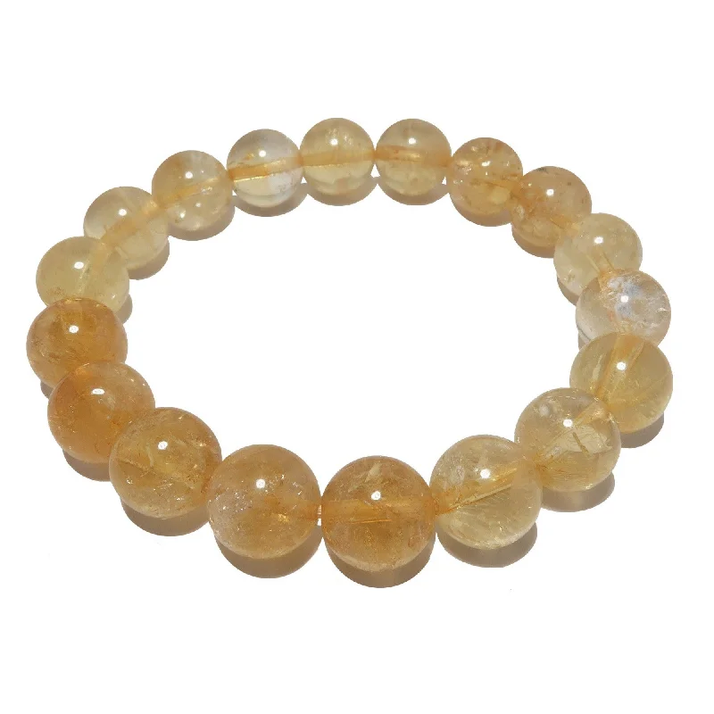 Bold bangle bracelets with mixed materials like wood, metal, and fabric-Citrine Bracelet Dazzling Yellow Abundance Mindset