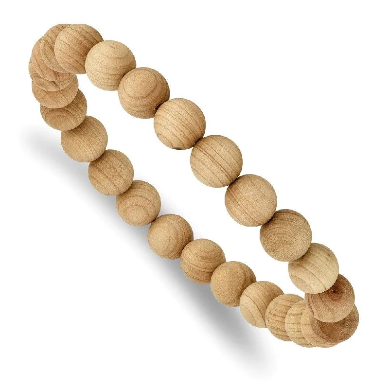 Best bangle bracelets with adjustable sizes for a comfortable and perfect fit-Cypress Wood Stretch Bracelet