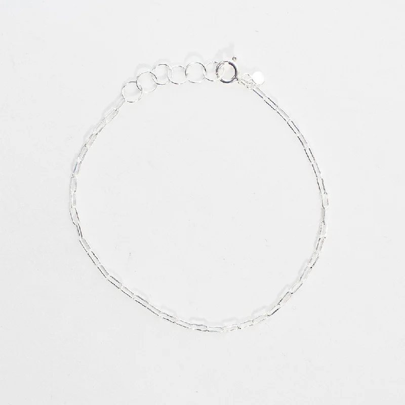 Chunky bangle bracelets with metallic finishes for a bold and statement-making look-Fine Silver Parallel Chain Bracelet