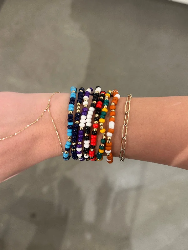 Best bangle bracelets with minimalist silver designs for a timeless, versatile look-Support Your Local School Gold Beaded Bracelet