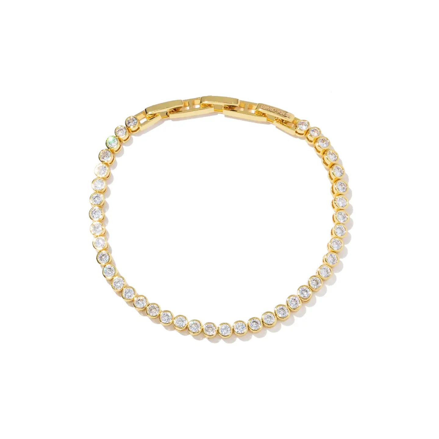 Wide bangle bracelets with modern geometric patterns for a bold fashion statement-Gold Diamond Tennis Bracelet