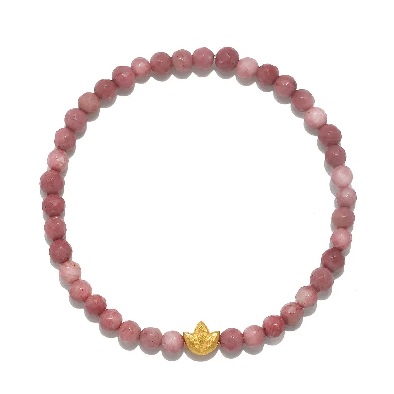 Best bangle bracelets with engraved floral patterns for a delicate and elegant design-Healing Journey Rhodonite Stretch Bracelet