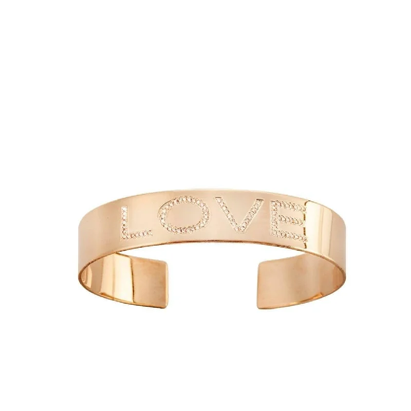 Gold bangle bracelets for women with a minimalist and sleek design-Large Inlaid Cuff Bracelet