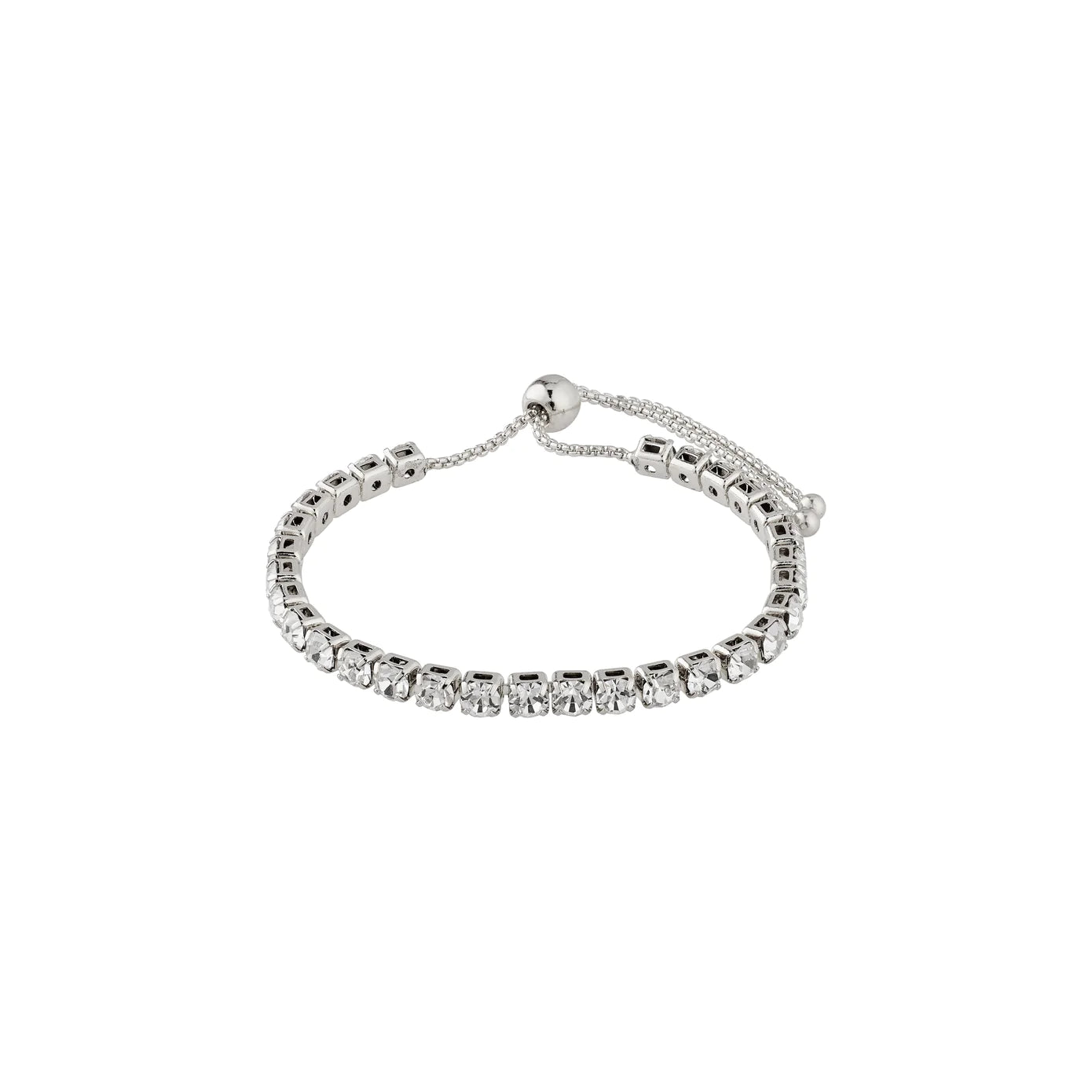 Wide bangle bracelets with modern geometric patterns for a bold fashion statement-Lucia Silver Plated Crystal Bracelet