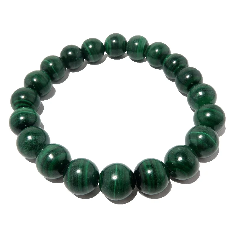 Best bangle bracelets with enamel floral patterns for a delicate and feminine touch-Malachite Bracelet Deep Green Intensity Stone