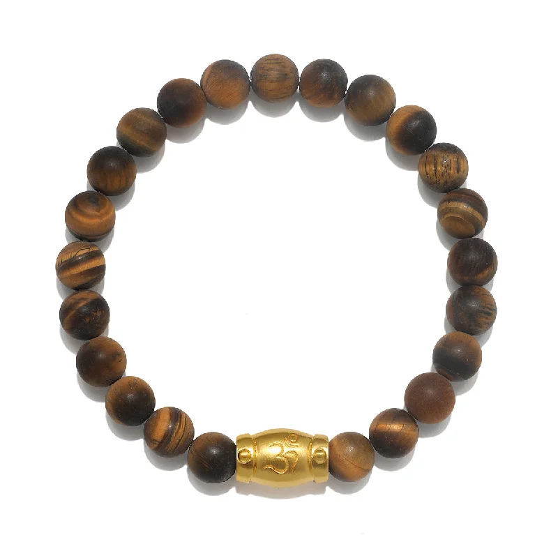 Best bangle bracelets with nature-inspired designs like leaves and flowers-Personal Power Tiger Eye Gemstone Men's Bracelet