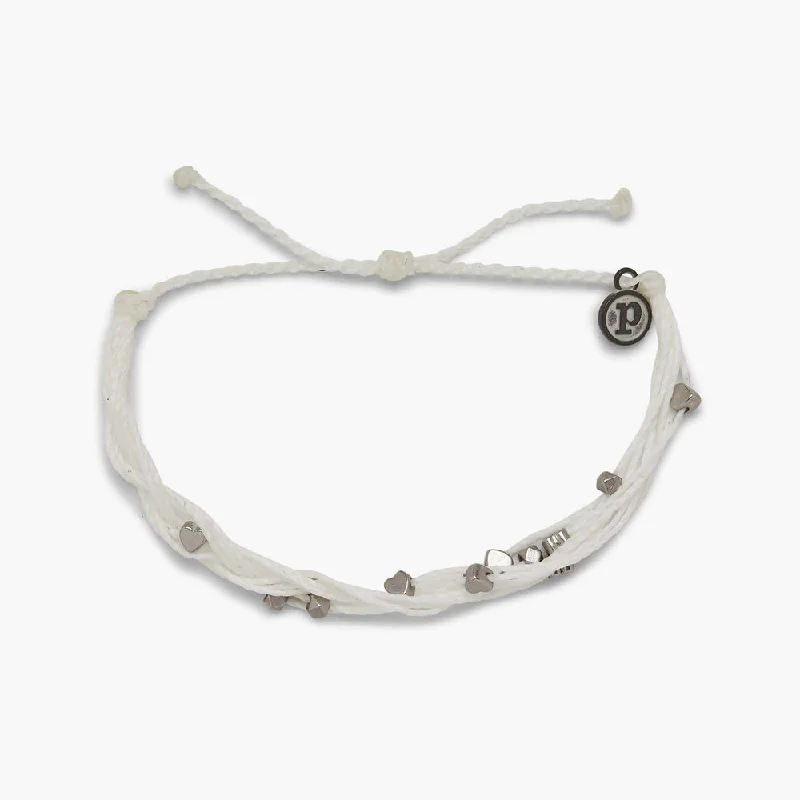 Best bangle bracelets with animal motif designs for a quirky, fun accessory-Pura Vida Bracelet Heart Malibu Silver One Size