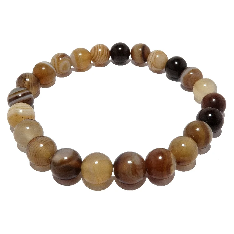 Stacked bangle bracelets with alternating textures for a dynamic, trendy look-Sardonyx Bracelet Brown Trailblazer Journey Stone