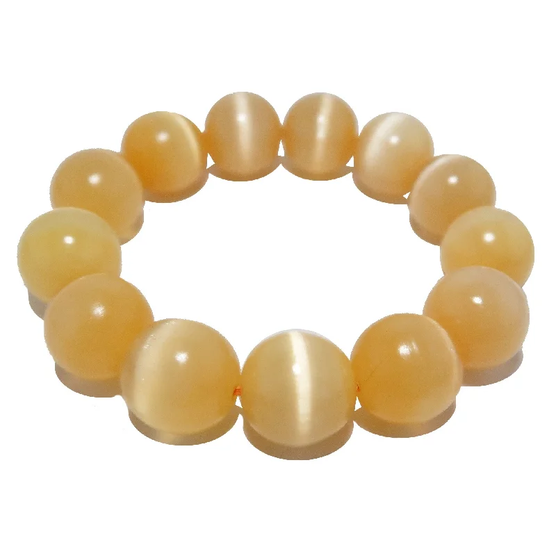 Best bangle bracelets with natural wood for a unique and earthy aesthetic-Selenite Bracelet Orange Citrus Energy Burst Beads