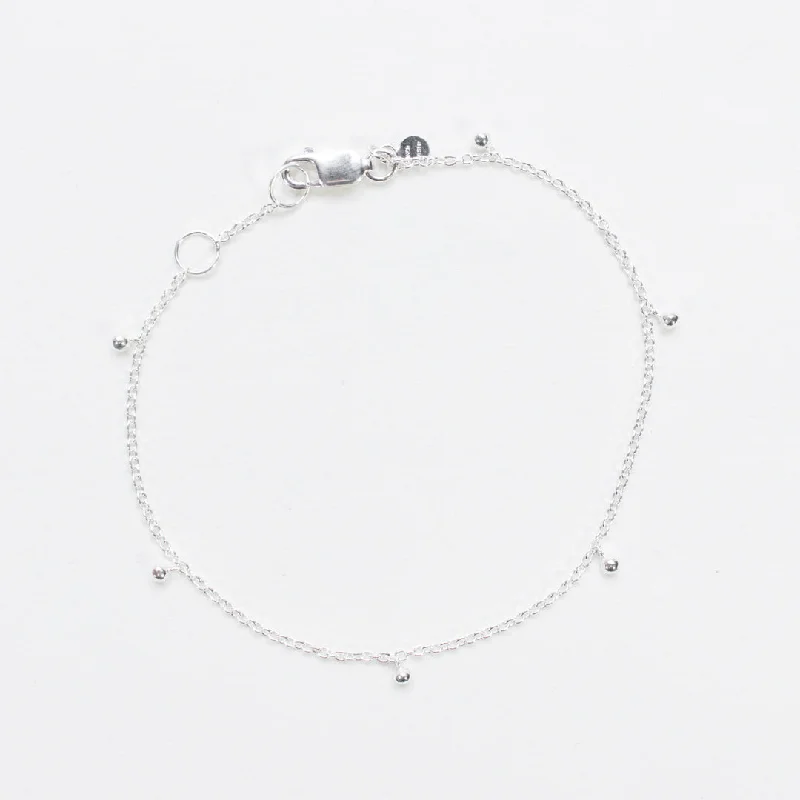 Best bangle bracelets with pearls and crystals for a glamorous and sophisticated look-Silver Drops Bracelet