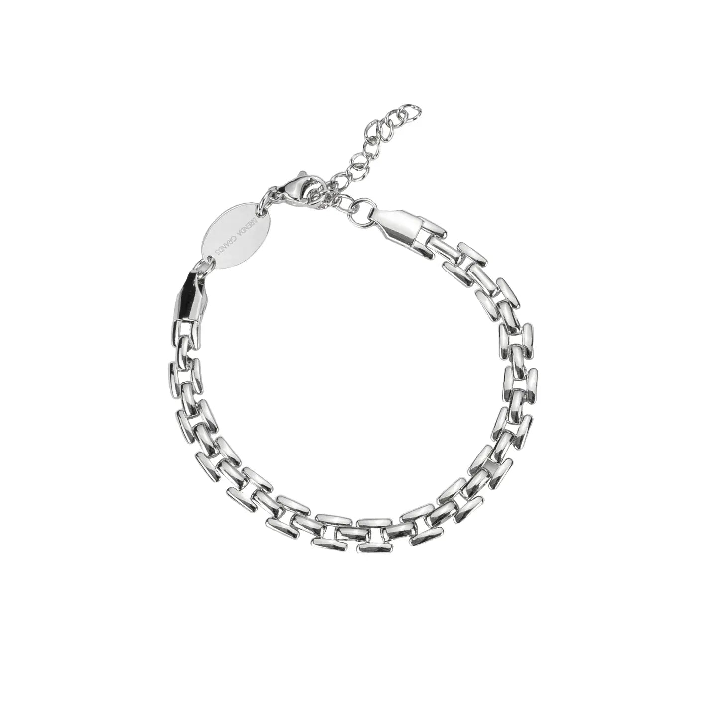 Best bangle bracelets with heart-shaped charms for a romantic and sweet touch-Silver Squared Chain Bracelet