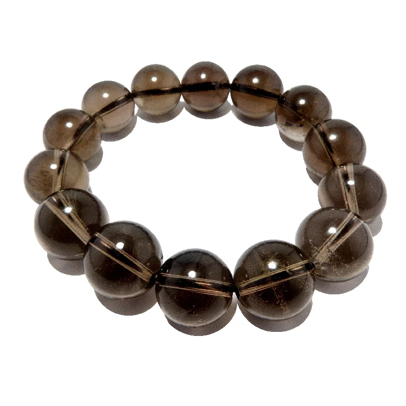 Best bangle bracelets with infinity symbols for a design full of meaning and charm-Smoky Quartz Bracelet Clear Positivity Power