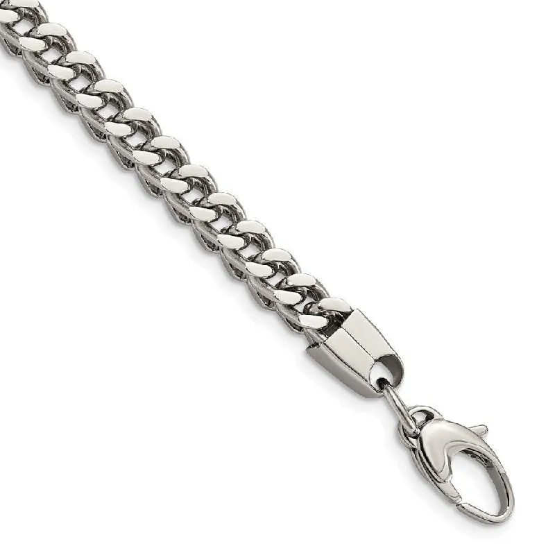 Best bangle bracelets with customizable charms for a personalized, unique piece-Stainless Steel Franco Link 9in Bracelet