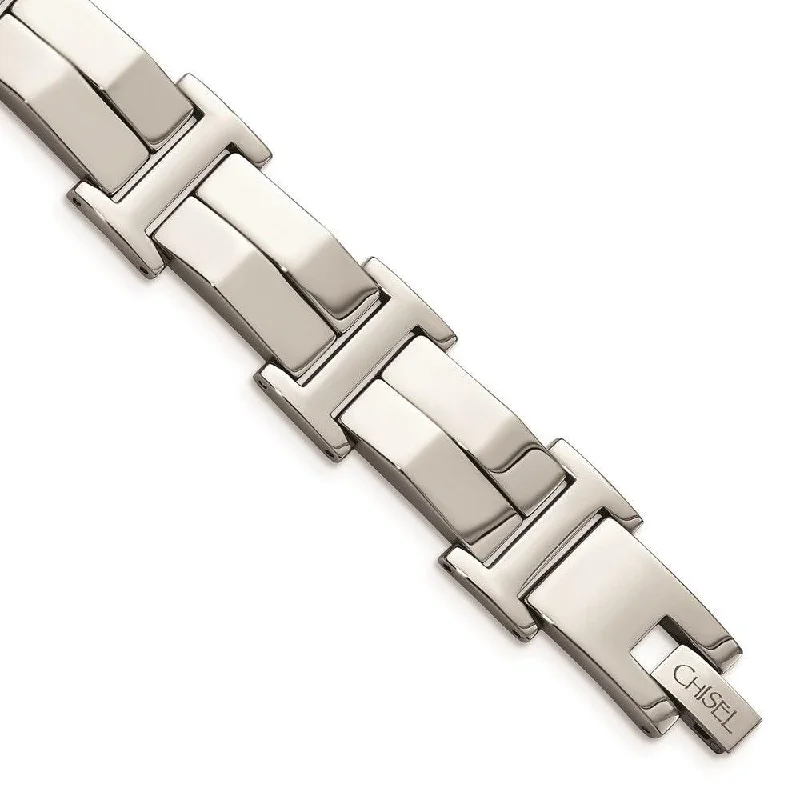 Thin bangle bracelets with mixed metals for a contemporary and versatile look-Stainless Steel Polished 8.5 in Bracelet