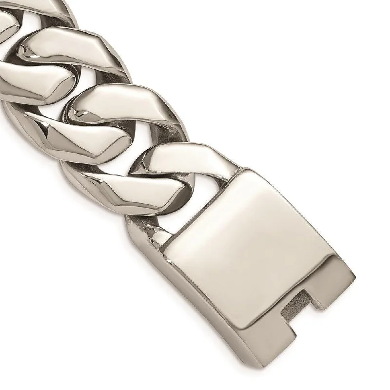 Stacked bangle bracelets with alternating textures for a dynamic, trendy look-Stainless Steel Polished 9in Bracelet