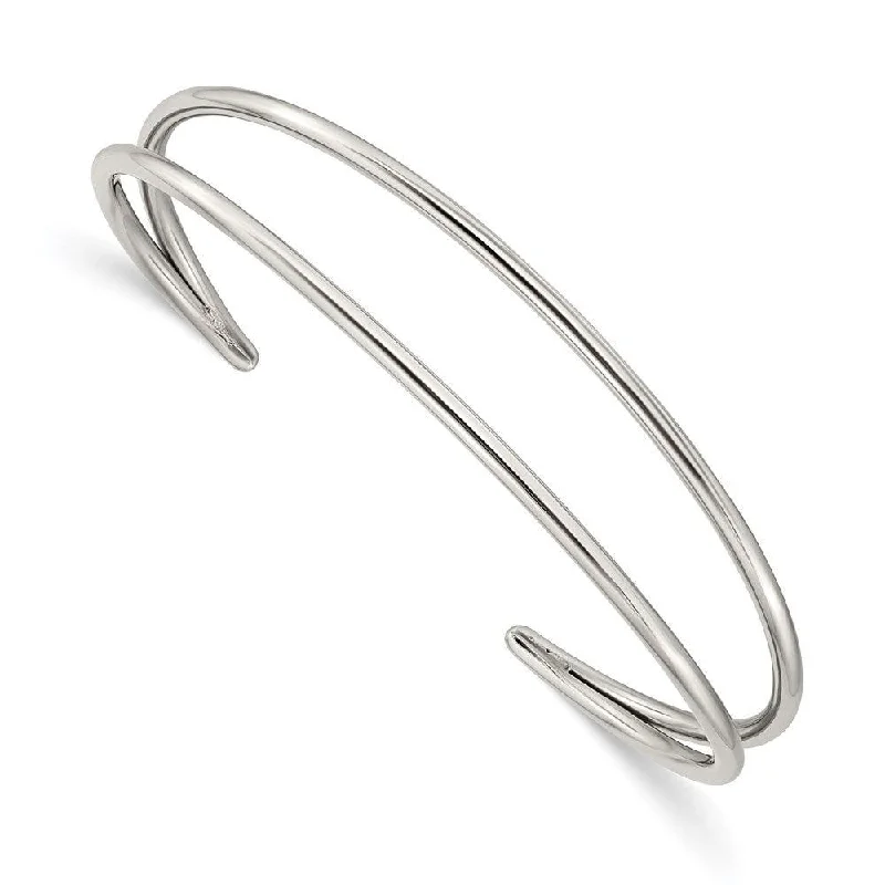 Best bangle bracelets with crystal inlays for a sparkling, glamorous appearance-Stainless Steel Polished Cuff Bangle