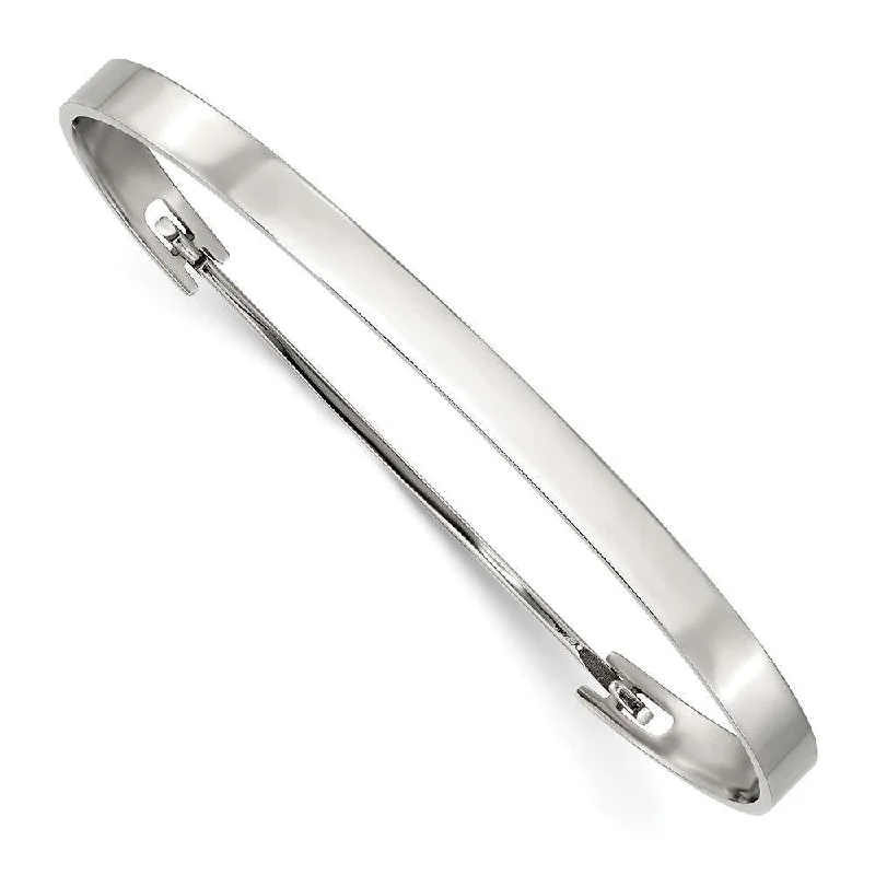 Stainless steel bangle bracelets with polished finishes for a sleek and durable design-Stainless Steel Polished Flexible 4.75mm Bangle