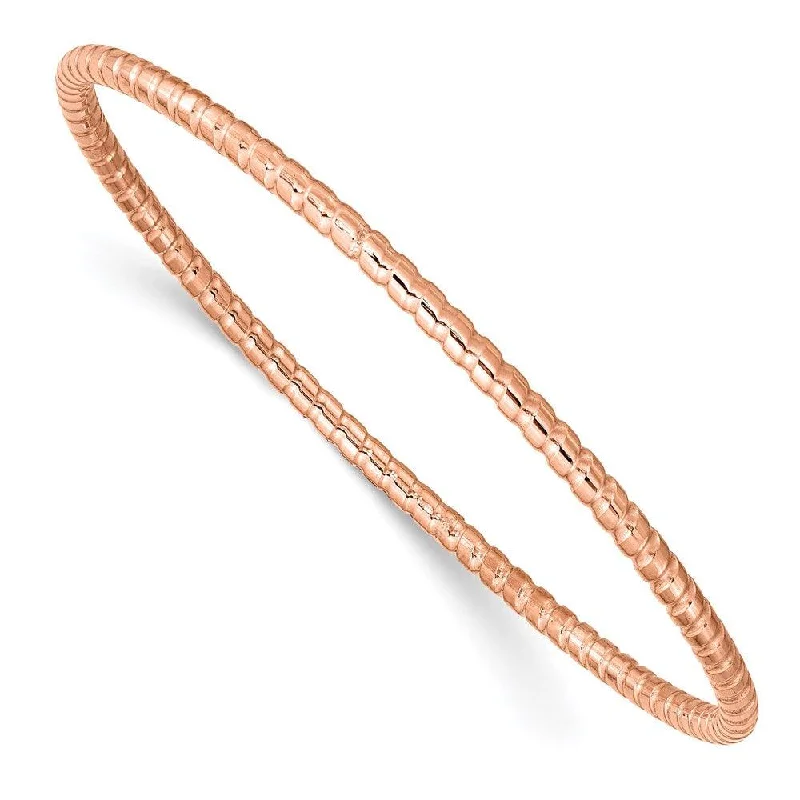 Best bangle bracelets with rustic copper for a unique, earthy style-Stainless Steel Rose IP-plated Bangle